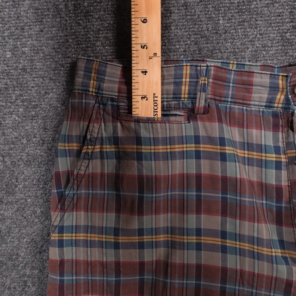 Polo Ralph Lauren Shorts Mens 34 Multicolor Plaid Chino Preppy Flat Front
